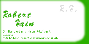 robert hain business card